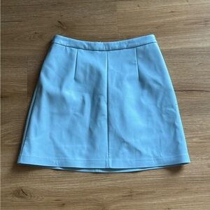 Scoop Light Blue Faux Leather shirt- size 0